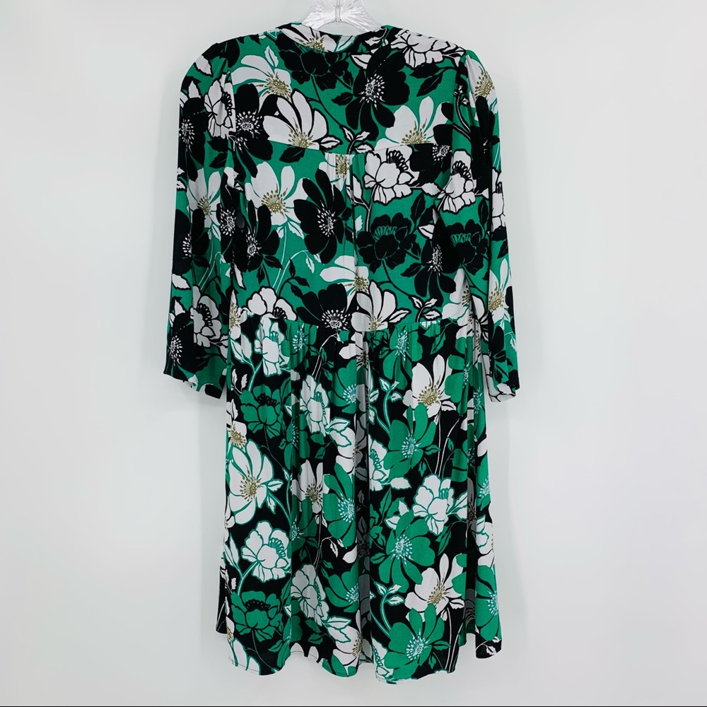 Anthropologie Maeve Juno Floral Mini Dress Green Black White Size XXS - Picture 6 of 10